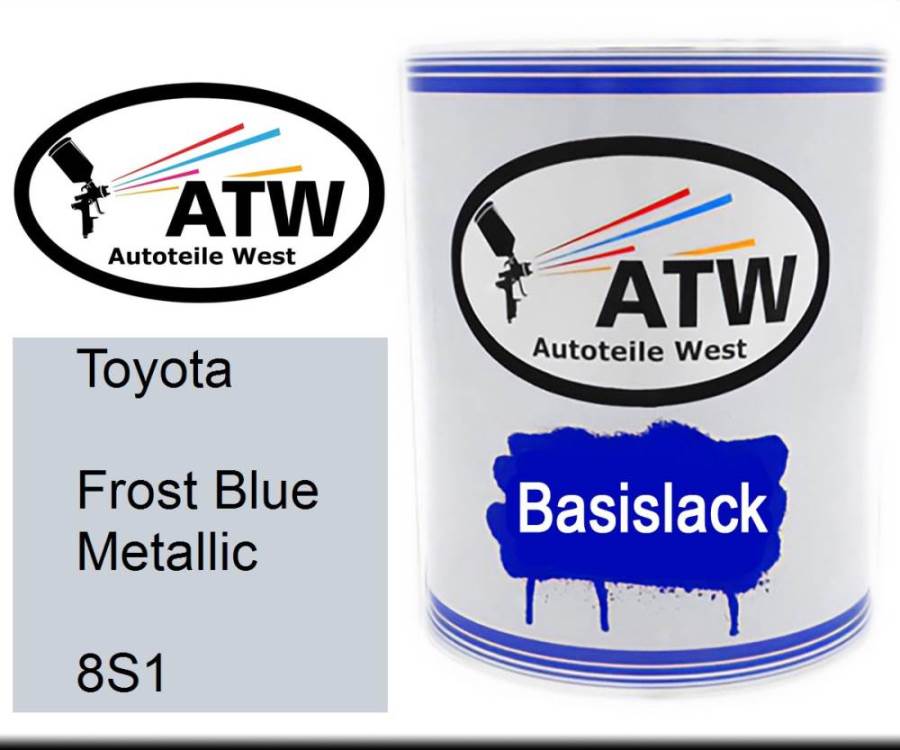 Toyota, Frost Blue Metallic, 8S1: 1L Lackdose, von ATW Autoteile West.